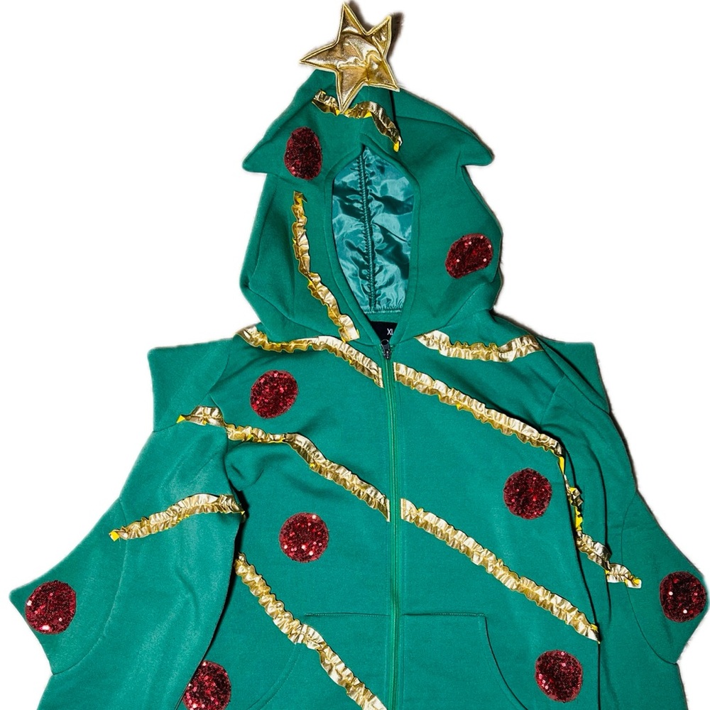 Ugly Xmas Tree Zip up Hoodie
